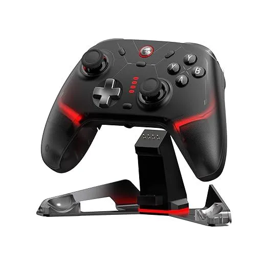 Tay cầm chơi game không dây GameSir Cyclone 2 màu đen với thiết kế trong suốt
