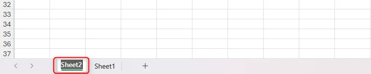 Tên của một trang tính Excel được kích hoạt trong khu vực tab, sẵn sàng để đổi tên