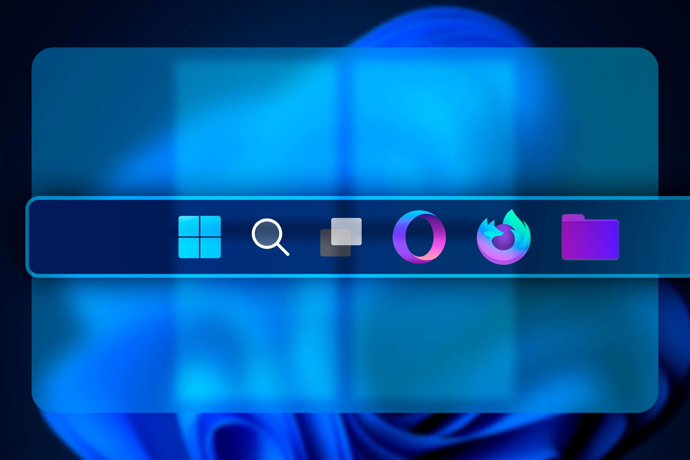 Thanh tác vụ Windows 11 được tùy chỉnh với các biểu tượng gọn gàng, tạo không gian làm việc tối ưu.