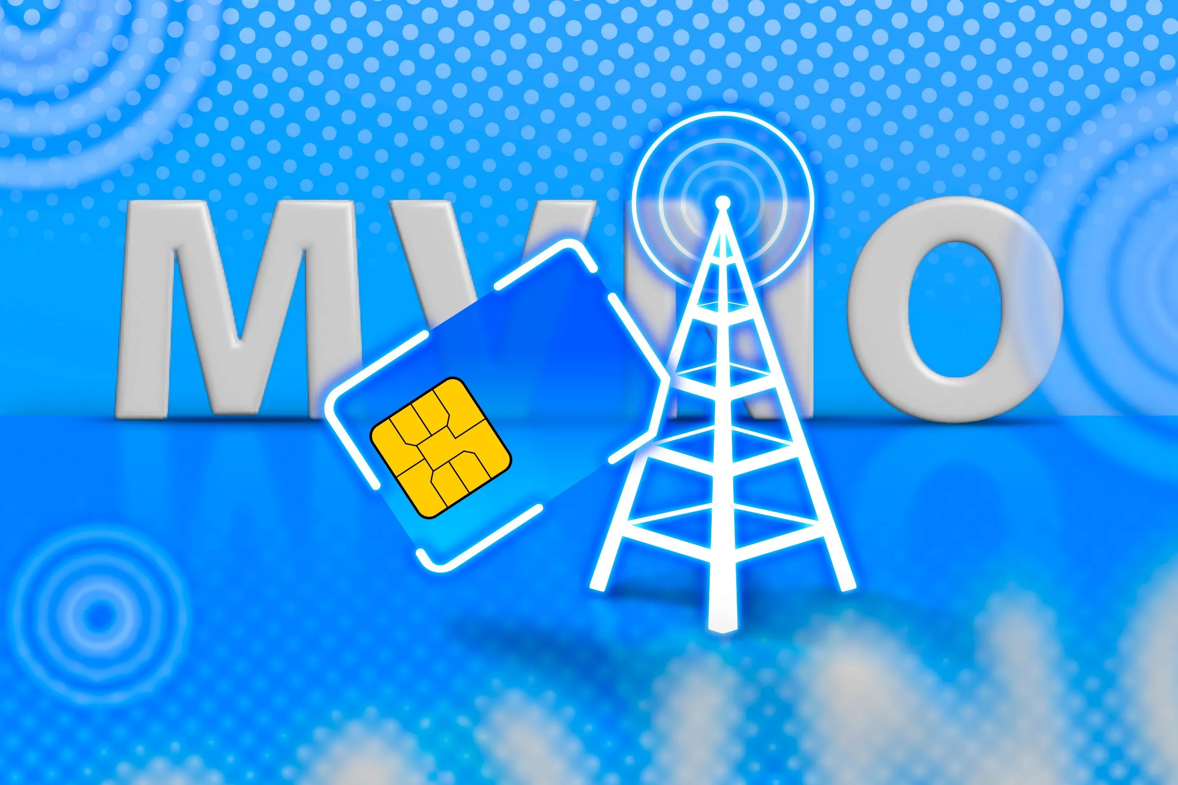 Thẻ SIM và cột sóng đại diện cho dịch vụ MVNO của Visible