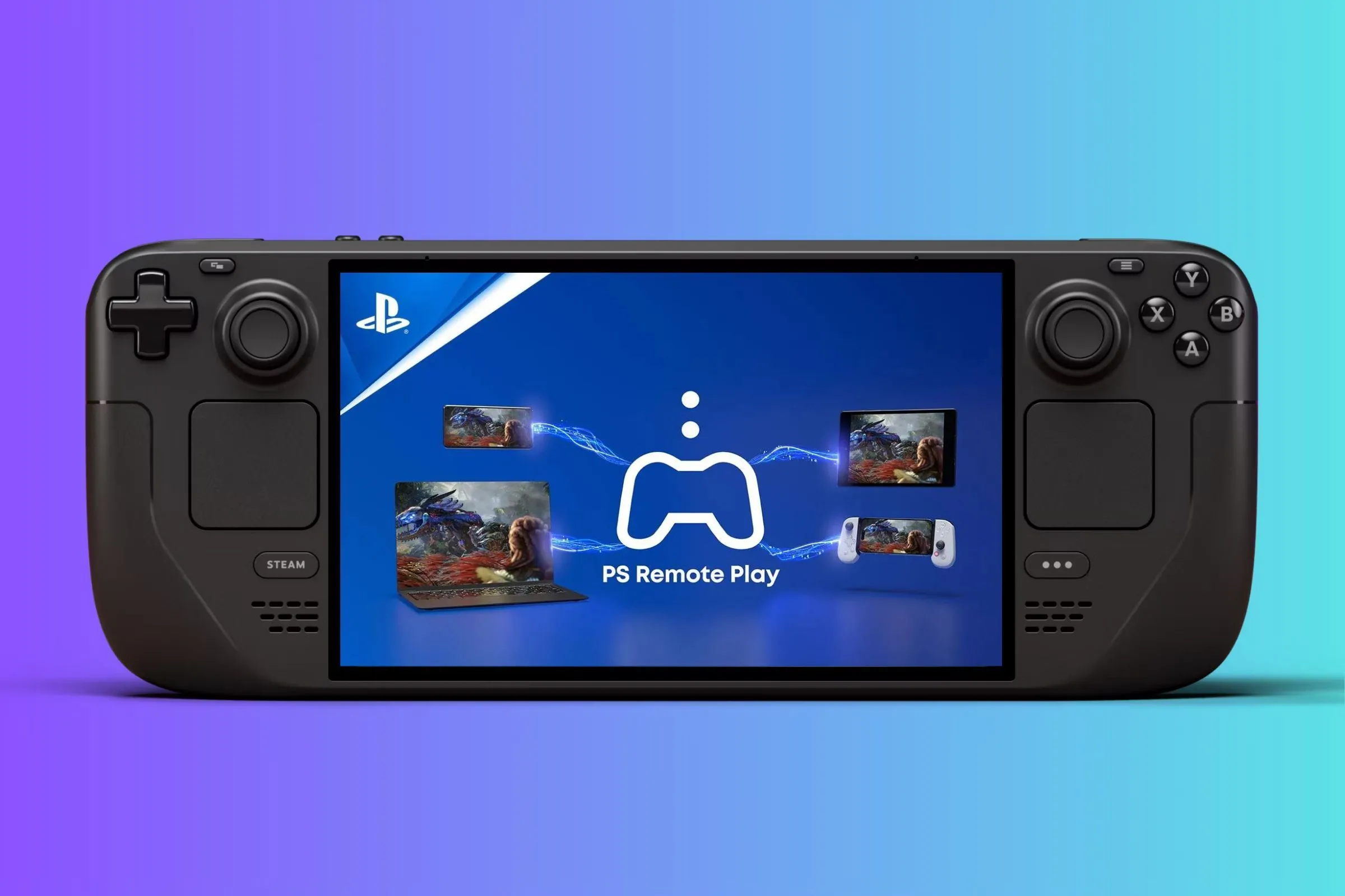 Thiết bị chơi game Steam Deck hiển thị giao diện PlayStation Remote Play, mở ra khả năng stream game PS5 cầm tay tiện lợi.