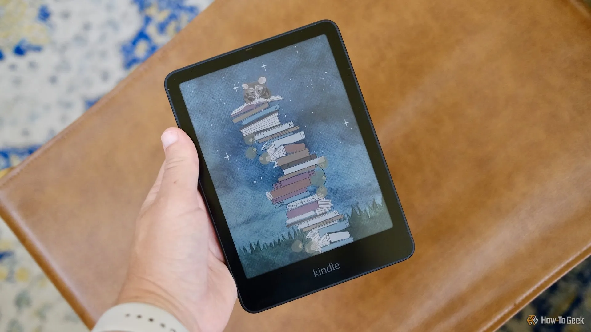 Thiết bị đọc sách điện tử Kindle Colorsoft hiển thị hình ảnh màu sắc