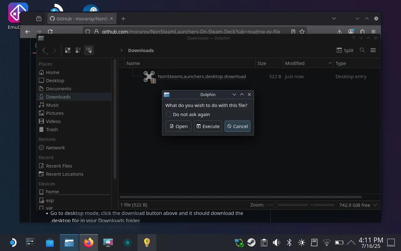 Thực thi script NonSteamLaunchers để cài đặt Battle.net trên Steam Deck