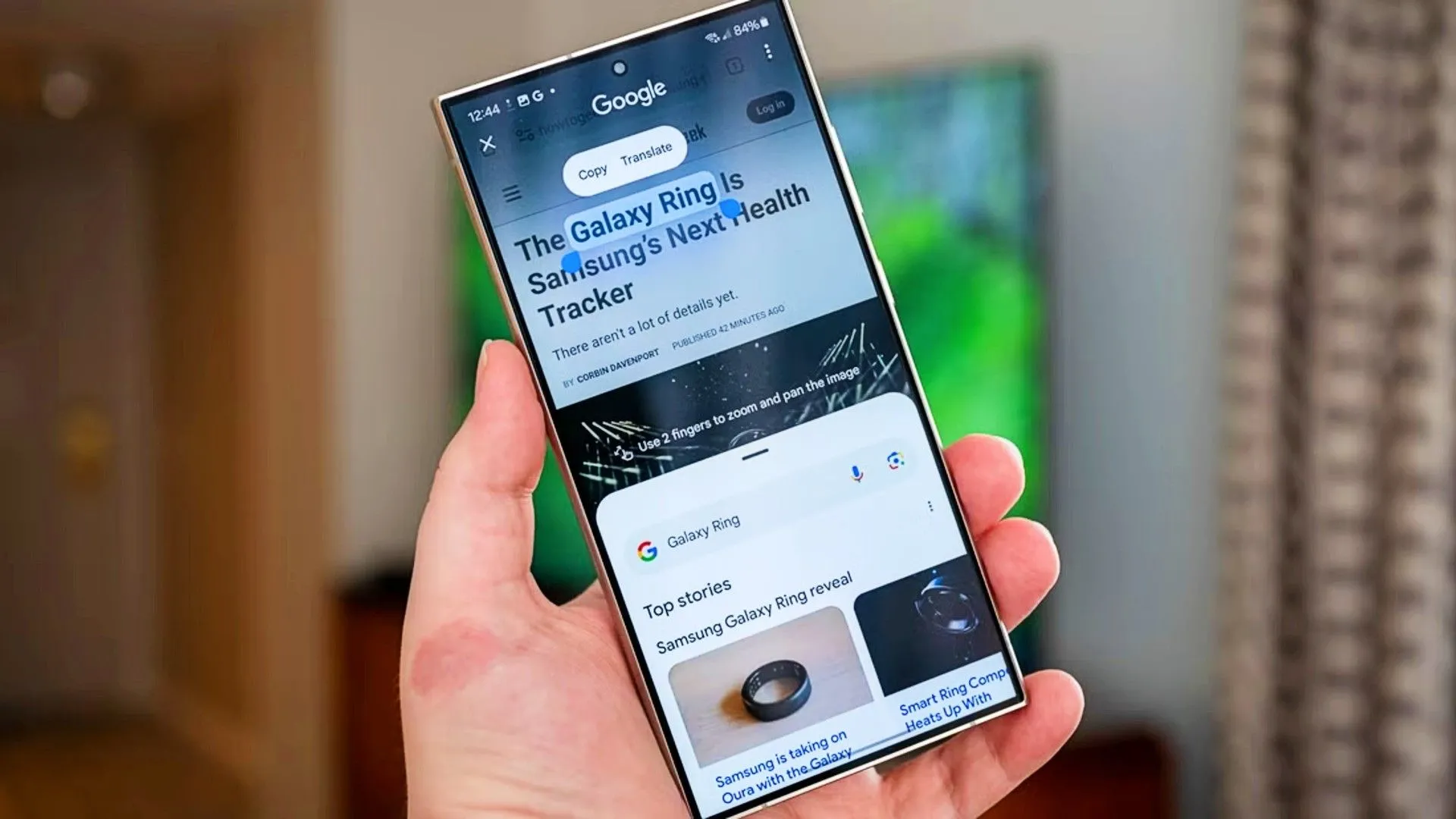 Tính năng Khoanh vùng tìm kiếm (Circle to Search) của Google đang hoạt động trên Samsung Galaxy S24 Ultra