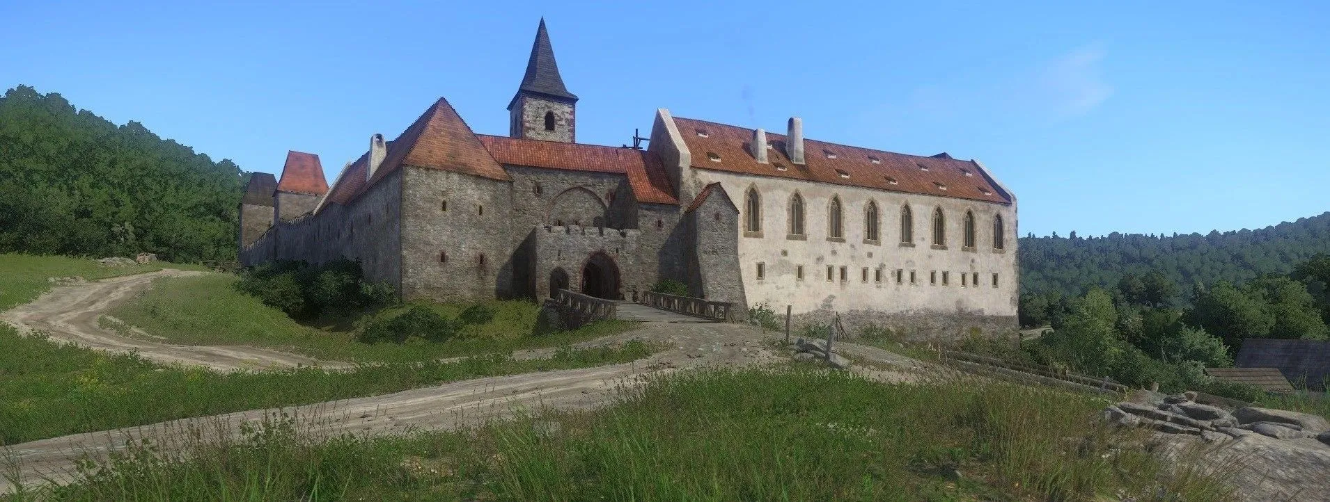 Tu viện Sázava (Sasau Monastery) trong Kingdom Come: Deliverance, một địa điểm lịch sử có thật tại Cộng hòa Séc.