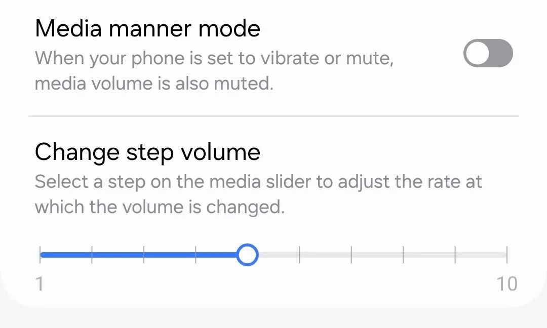 Tùy chỉnh &quot;Change Step Volume&quot; trong module Sound Assistant của Samsung Good Lock để điều chỉnh âm lượng chi tiết