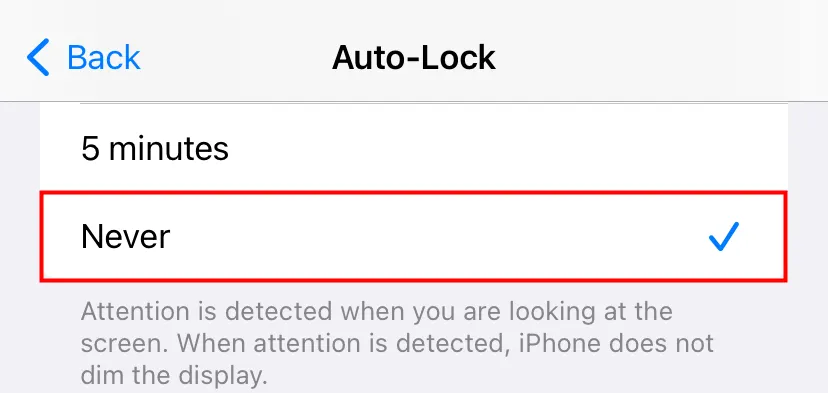 Tùy chỉnh thời gian tự động khóa màn hình iPhone, bao gồm cả tùy chọn &quot;Không&quot;