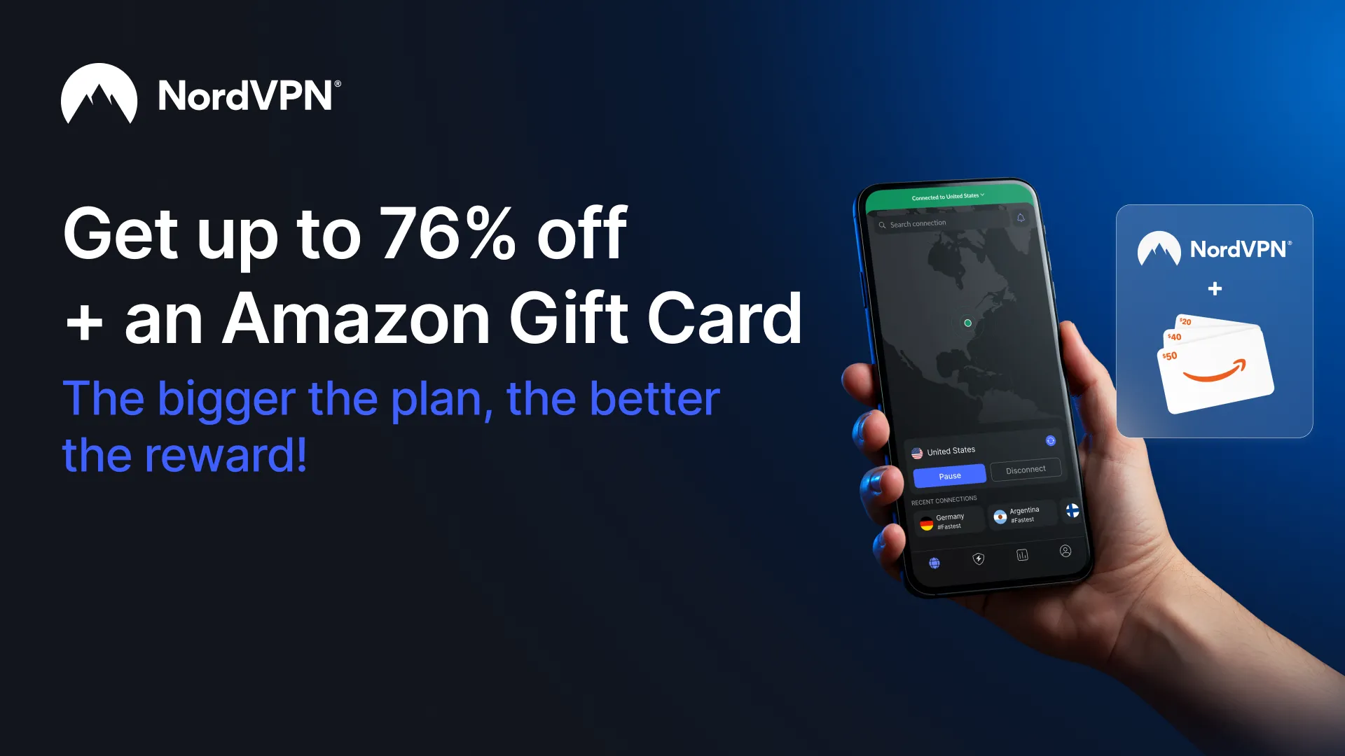 Ưu đãi NordVPN kèm thẻ quà tặng Amazon miễn phí hấp dẫn