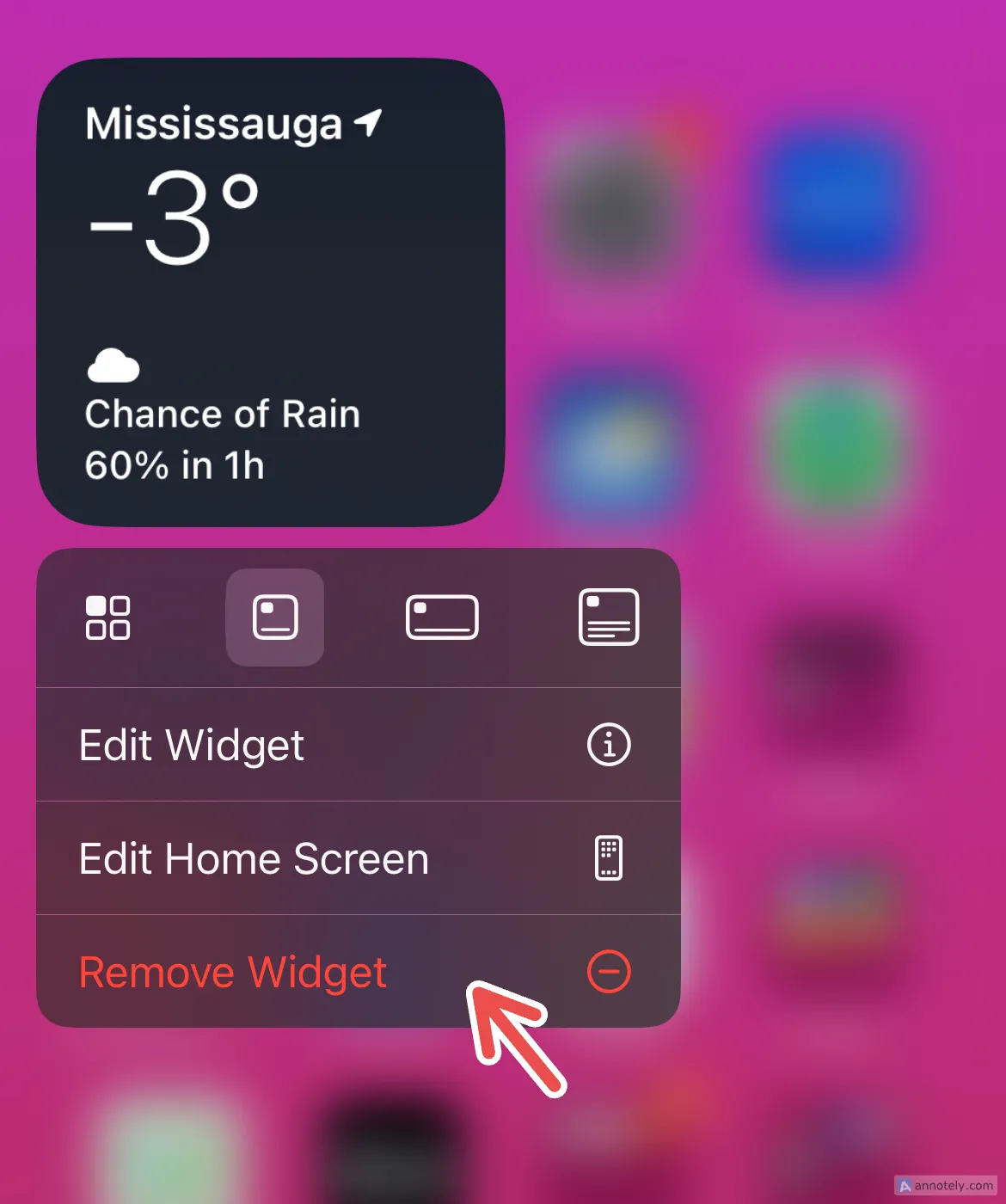 Xóa widget không cần thiết khỏi màn hình chính iPhone để làm gọn giao diện.