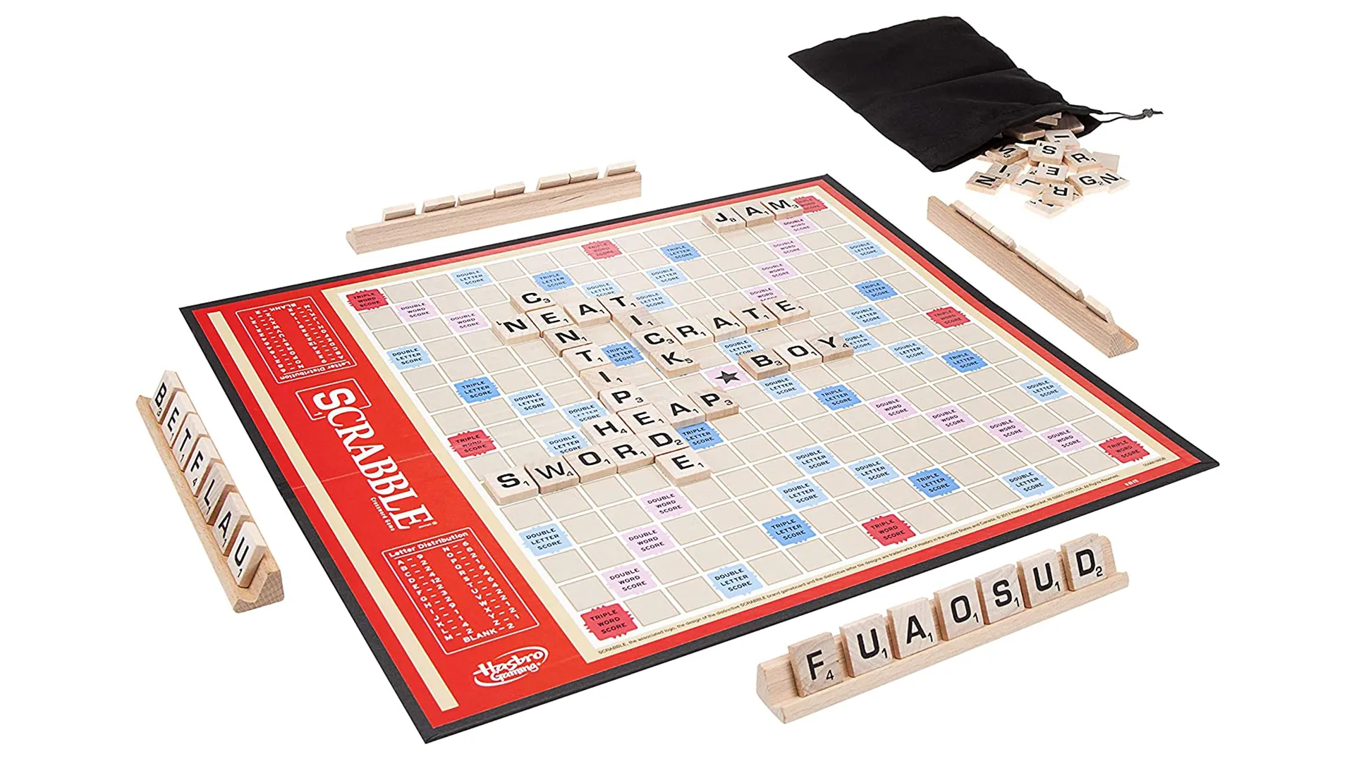 Bàn cờ Scrabble với các quân chữ cái, thể hiện bản chất của game xếp chữ
