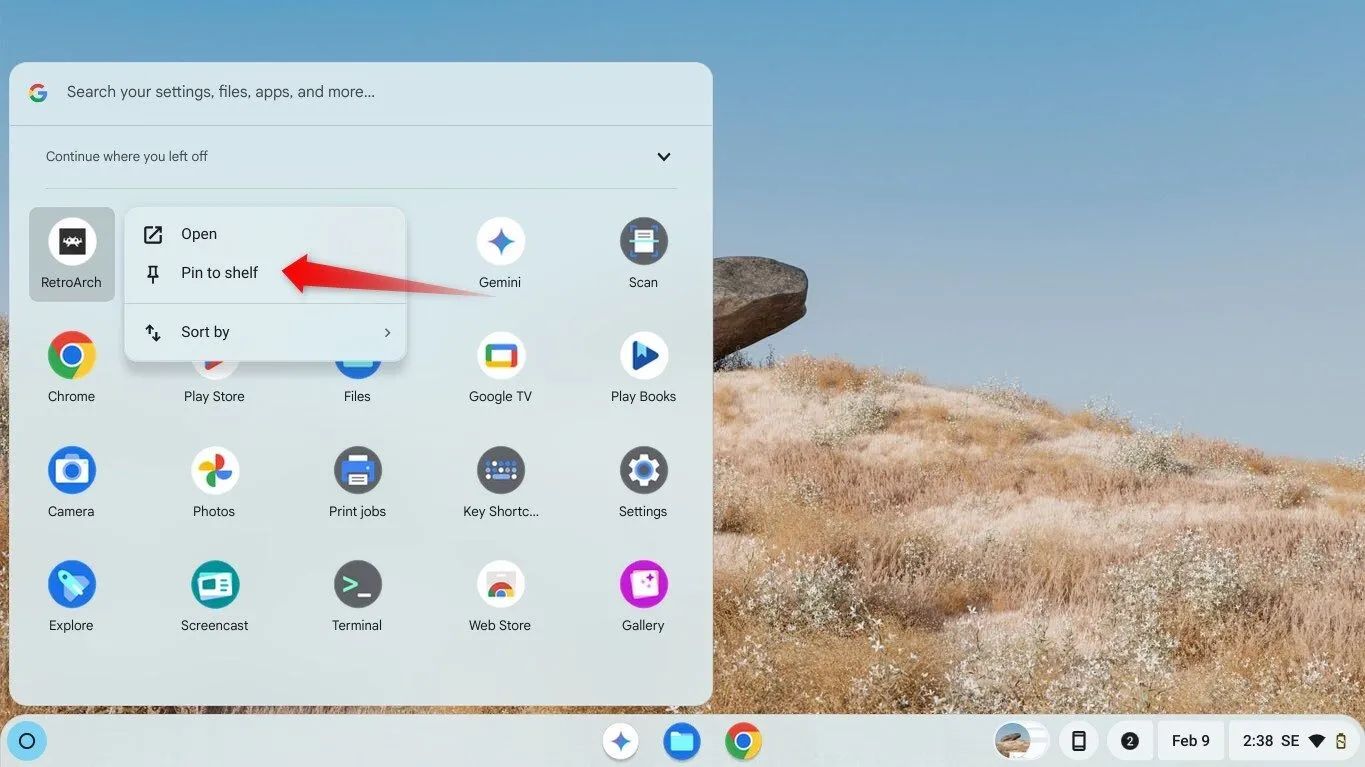 Ghim ứng dụng thường dùng vào thanh Shelf trên ChromeOS