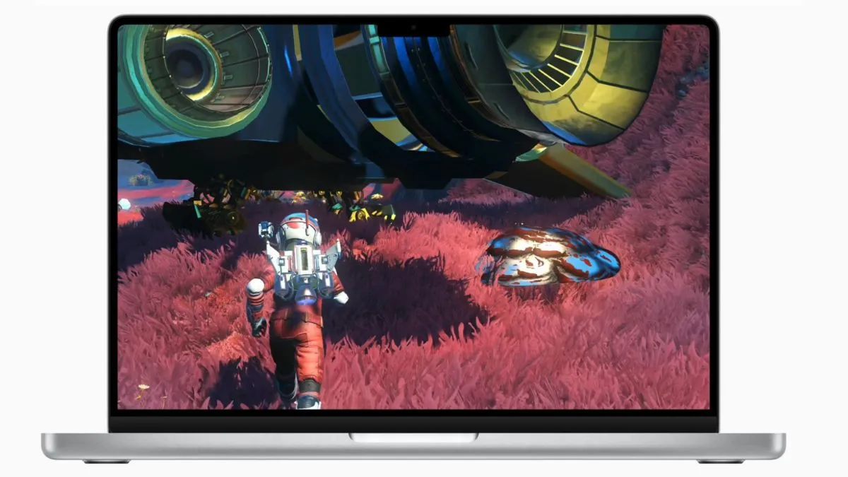 Hình ảnh đồ họa trong game No Man's Sky, minh họa trải nghiệm chơi game trên nền tảng macOS.