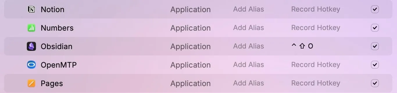 Hướng dẫn gán phím tắt nóng (hotkey) cho một ứng dụng cụ thể trong Raycast trên macOS