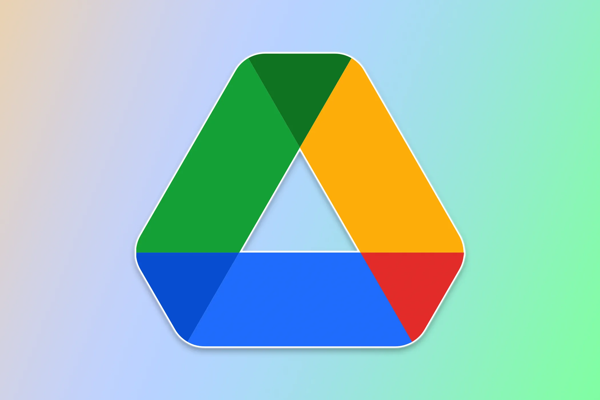 Logo Google Drive trên nền gradient màu sắc, biểu thị sự sẵn sàng trên Windows ARM