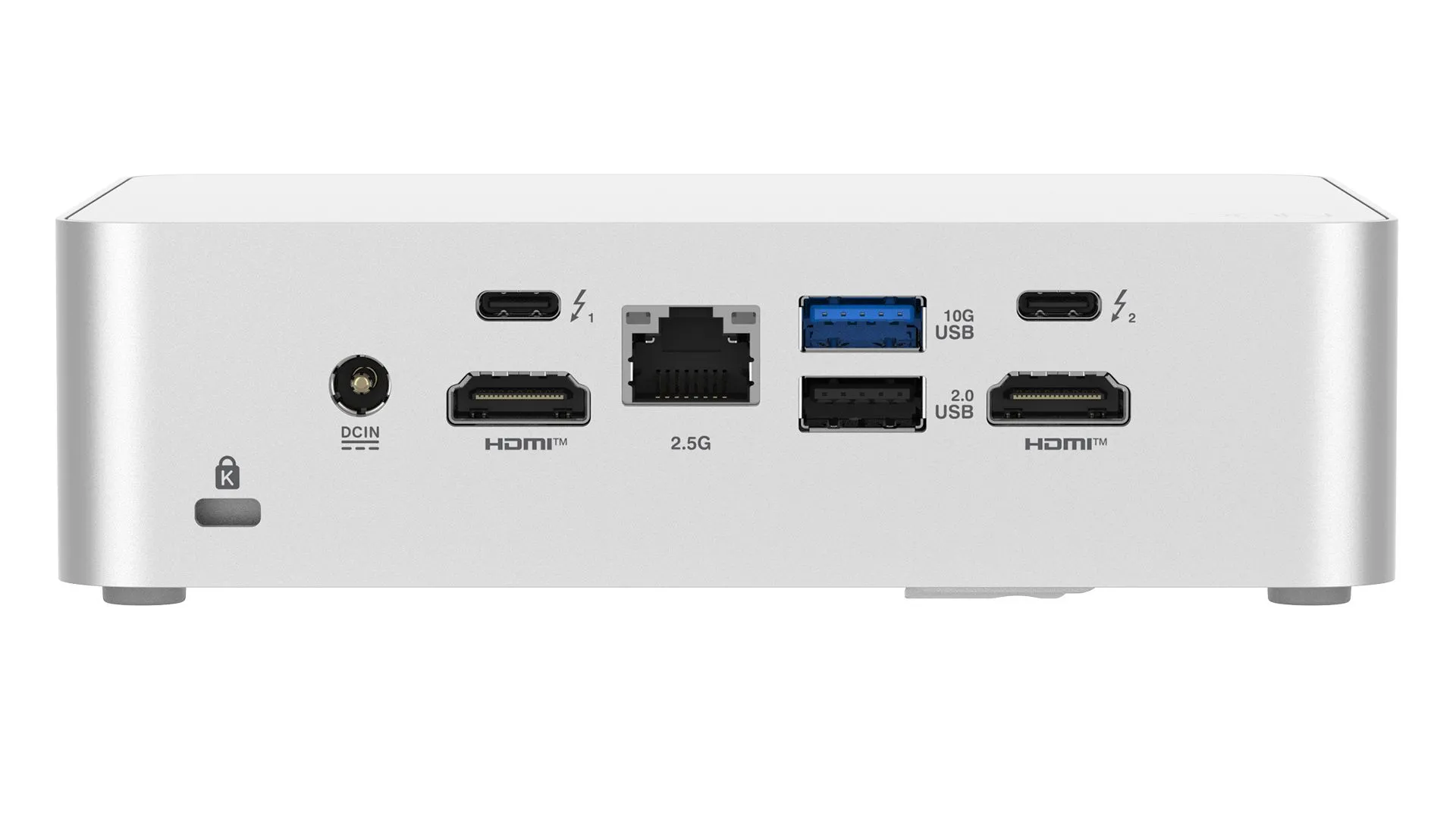 Mặt sau của ASUS NUC 15 Pro+ với các cổng kết nối đa dạng