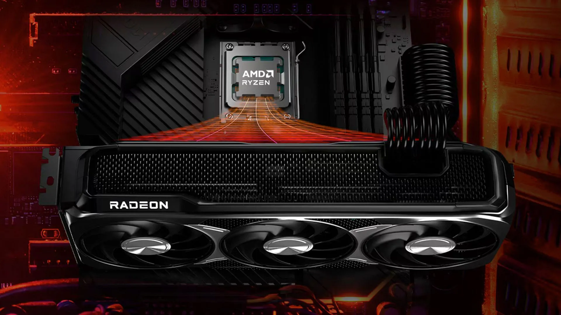 Minh họa card đồ họa AMD Radeon RX 9070, đại diện cho dòng RX 9000 Series