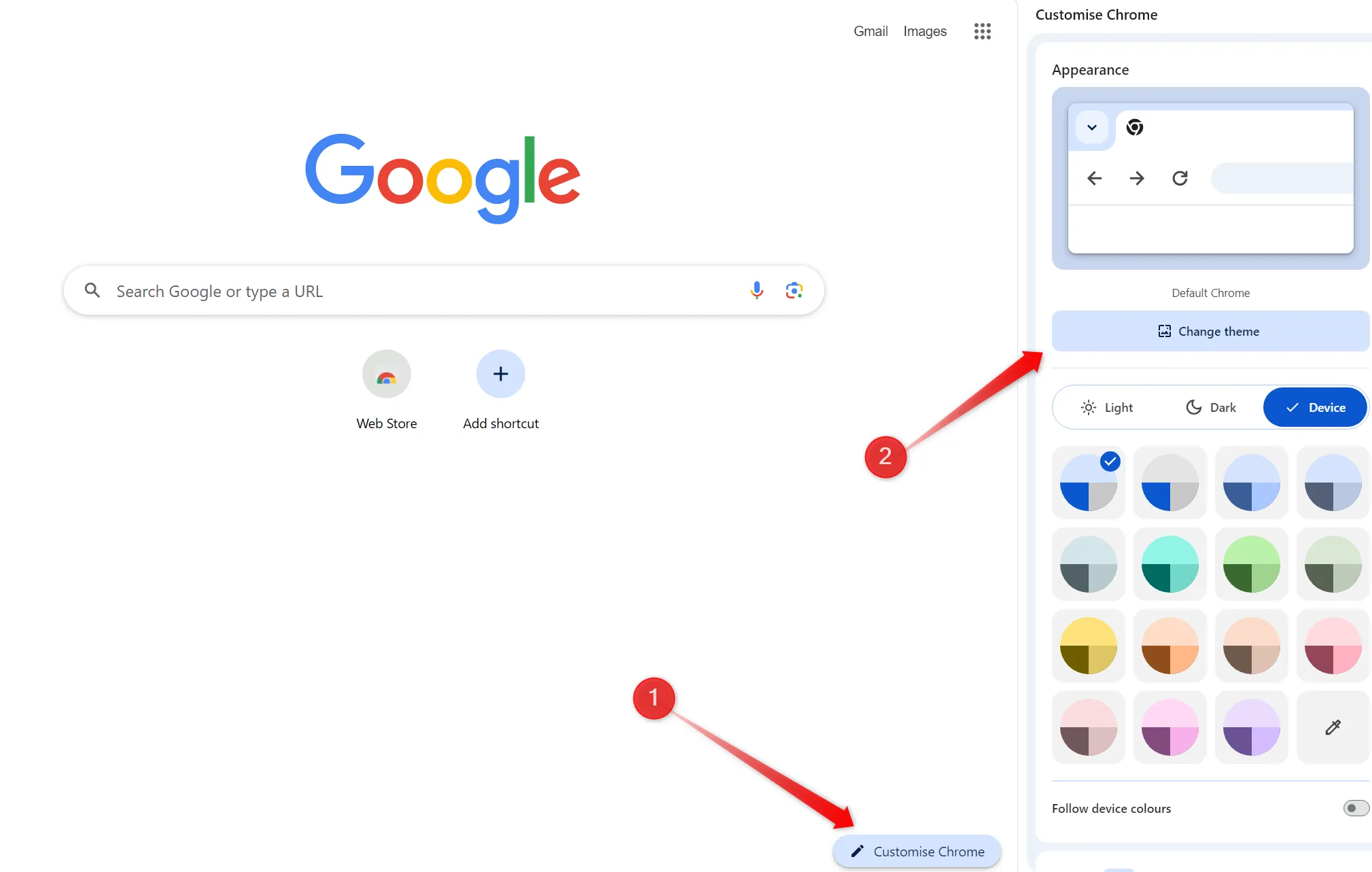 Thay đổi giao diện (theme) trong trình duyệt Google Chrome