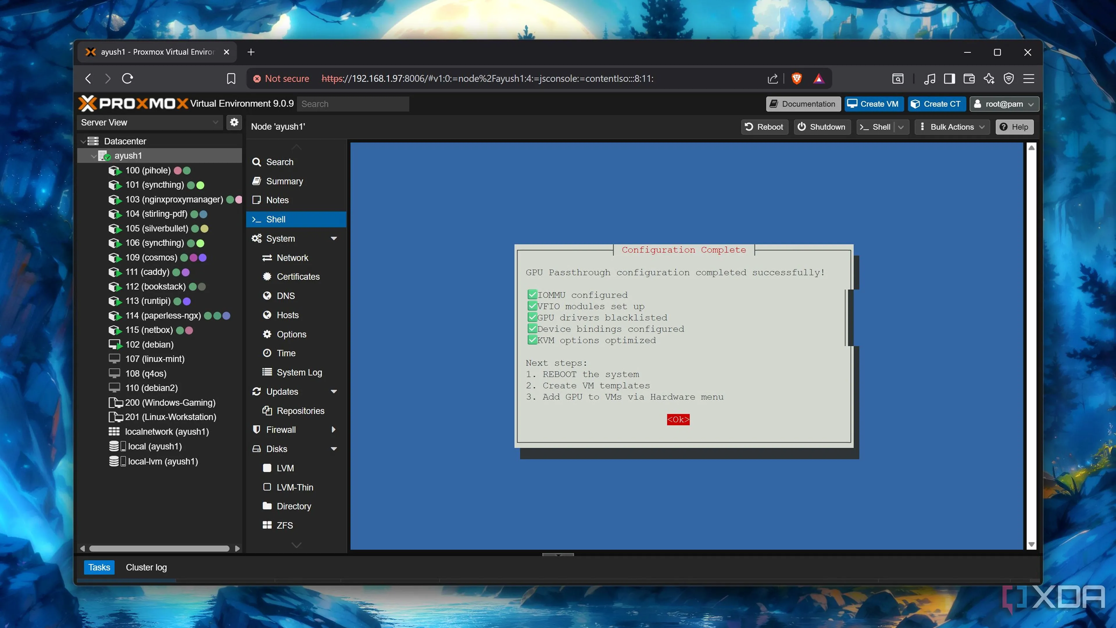 Thiết lập truyền trực tiếp một card đồ họa (GPU) vào máy ảo Proxmox sau khi cấu hình bằng PECU