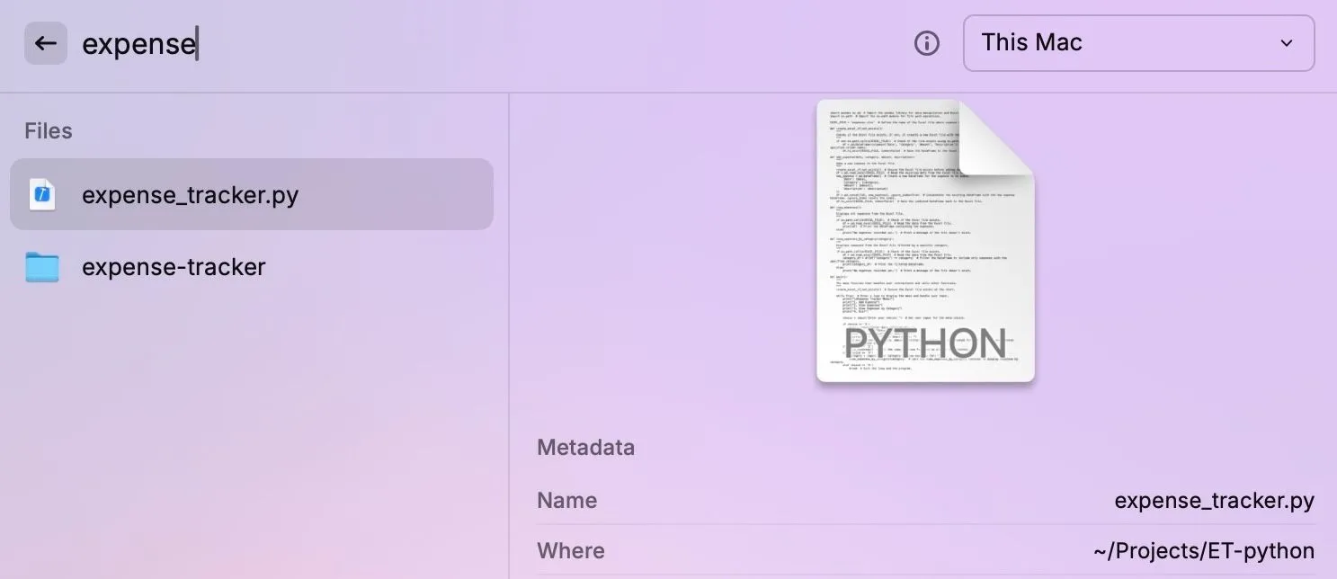 Tìm kiếm một tệp tin bất kỳ bằng tính năng tìm kiếm tệp của Raycast trên Mac