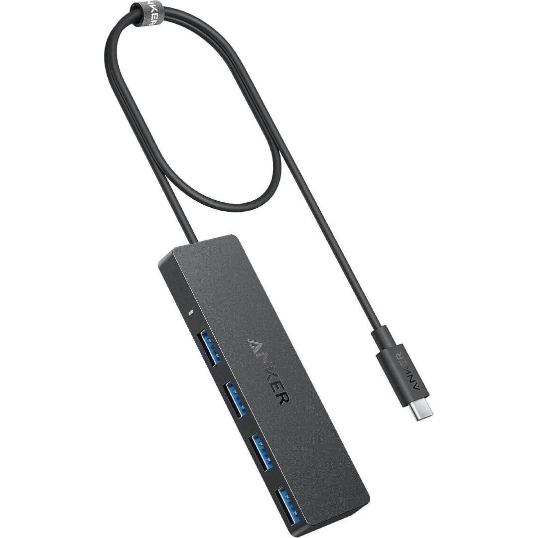 Anker Ultra-Slim 4-port USB Hub màu đen, siêu mỏng
