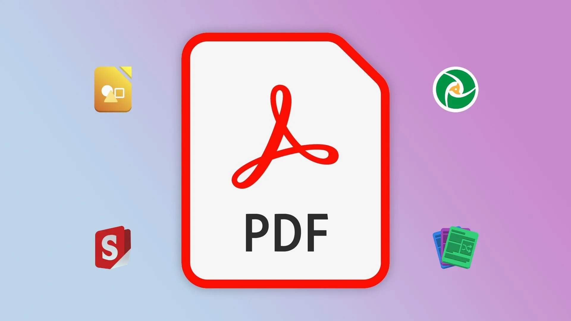 Biểu tượng Adobe PDF và các phần mềm chỉnh sửa PDF phổ biến, minh họa sự thống trị của định dạng này.