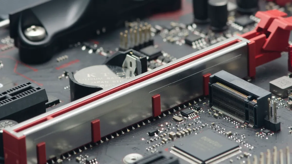 Bo mạch chủ AMD MSI với khe cắm PCIe x16 Gen 5, minh họa khả năng mở rộng