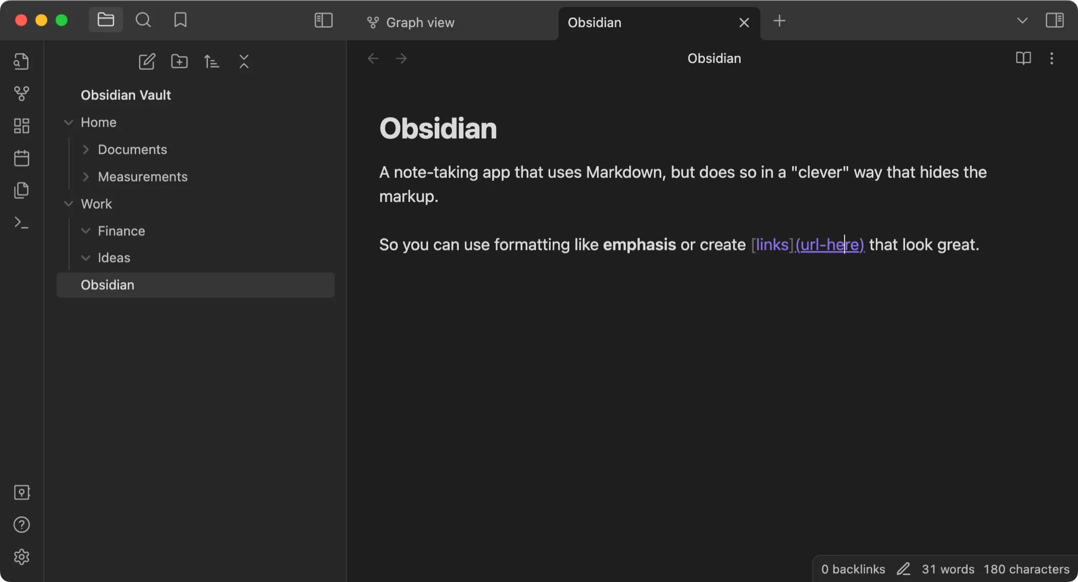 Ghi chú liên kết hai chiều và chế độ xem đồ thị trong Obsidian cho macOS