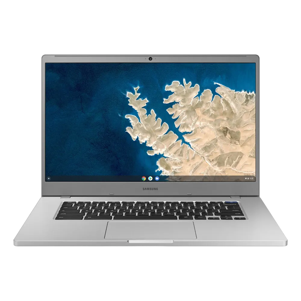 Hình ảnh máy tính xách tay Samsung Chromebook 4+, một mẫu Chromebook phổ biến hỗ trợ lưu trữ và làm việc ngoại tuyến hiệu quả.