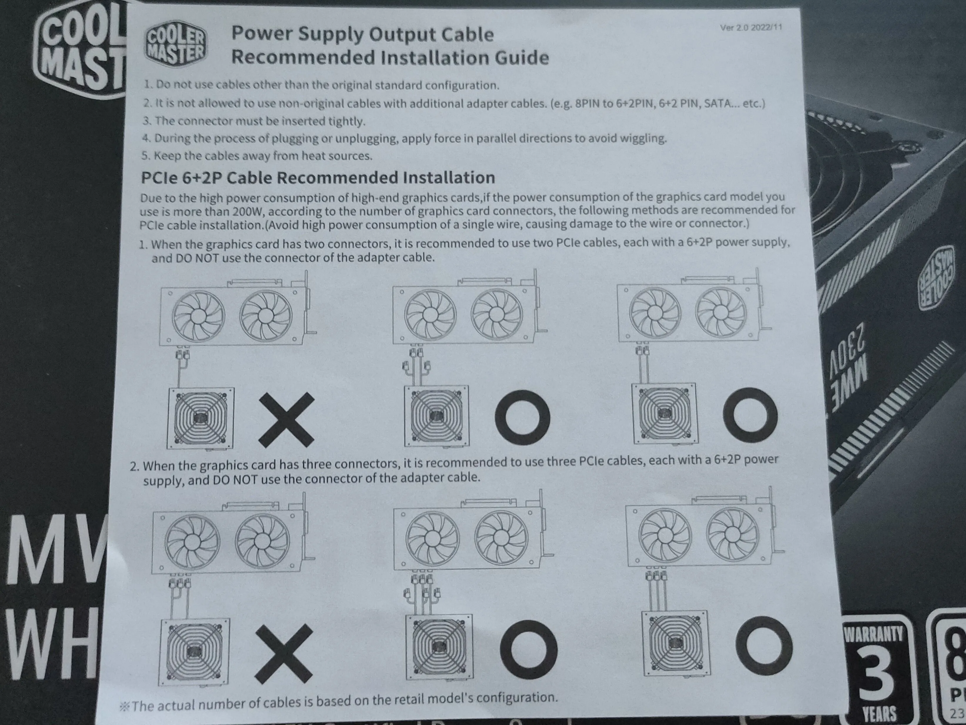 Hình minh họa hướng dẫn kết nối cáp nguồn PSU vào card đồ họa một cách chính xác