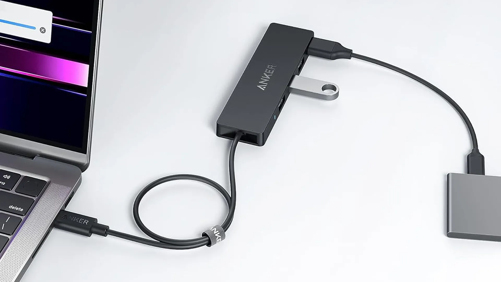 Hub USB-C 4 cổng Anker nhỏ gọn, màu đen