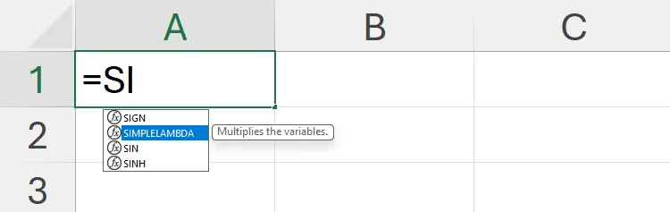 Kiểm tra hàm LAMBDA SIMPLELAMBDA đã đặt tên trong Excel