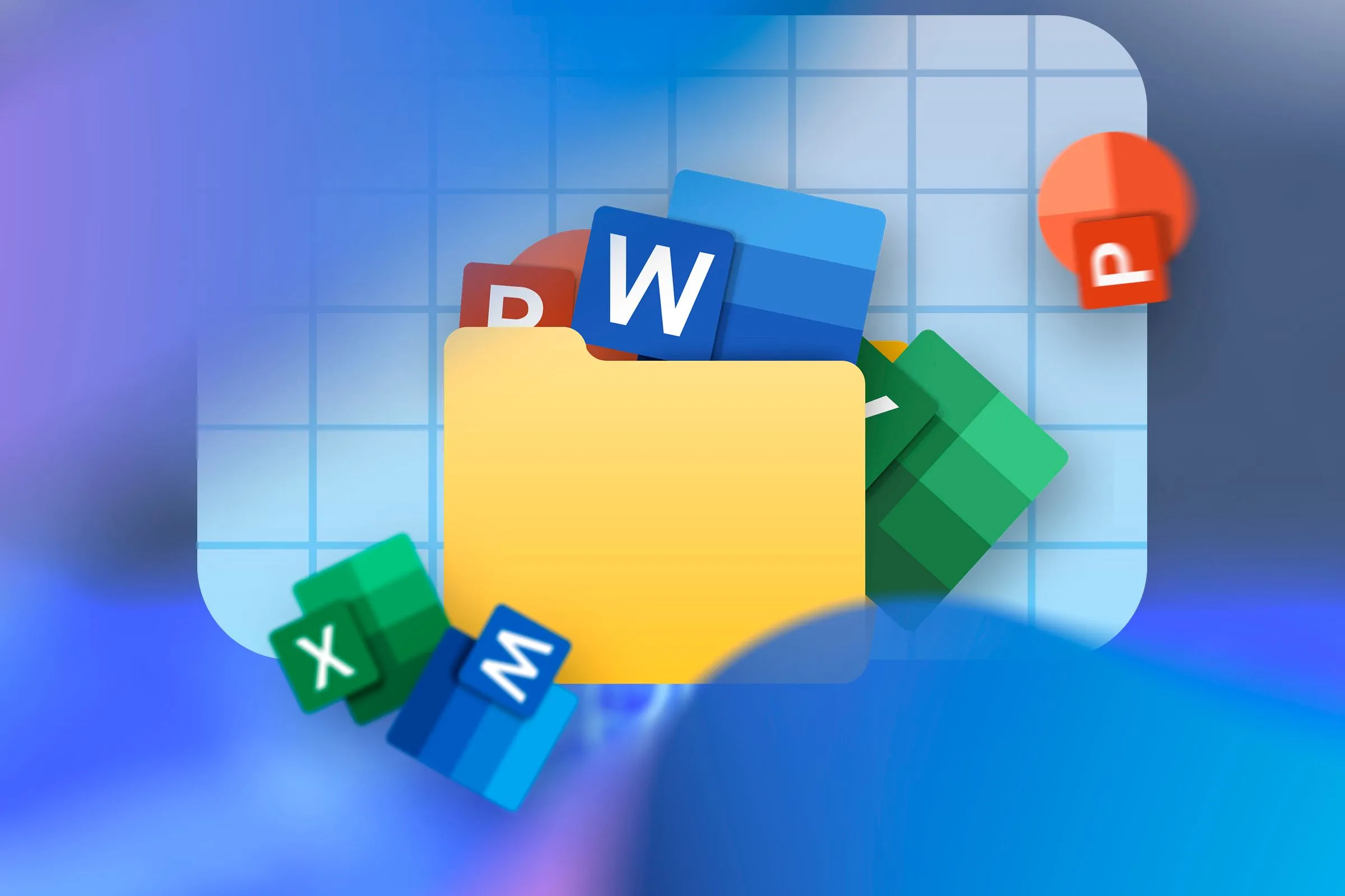 Một thư mục chứa các biểu tượng ứng dụng Microsoft Office