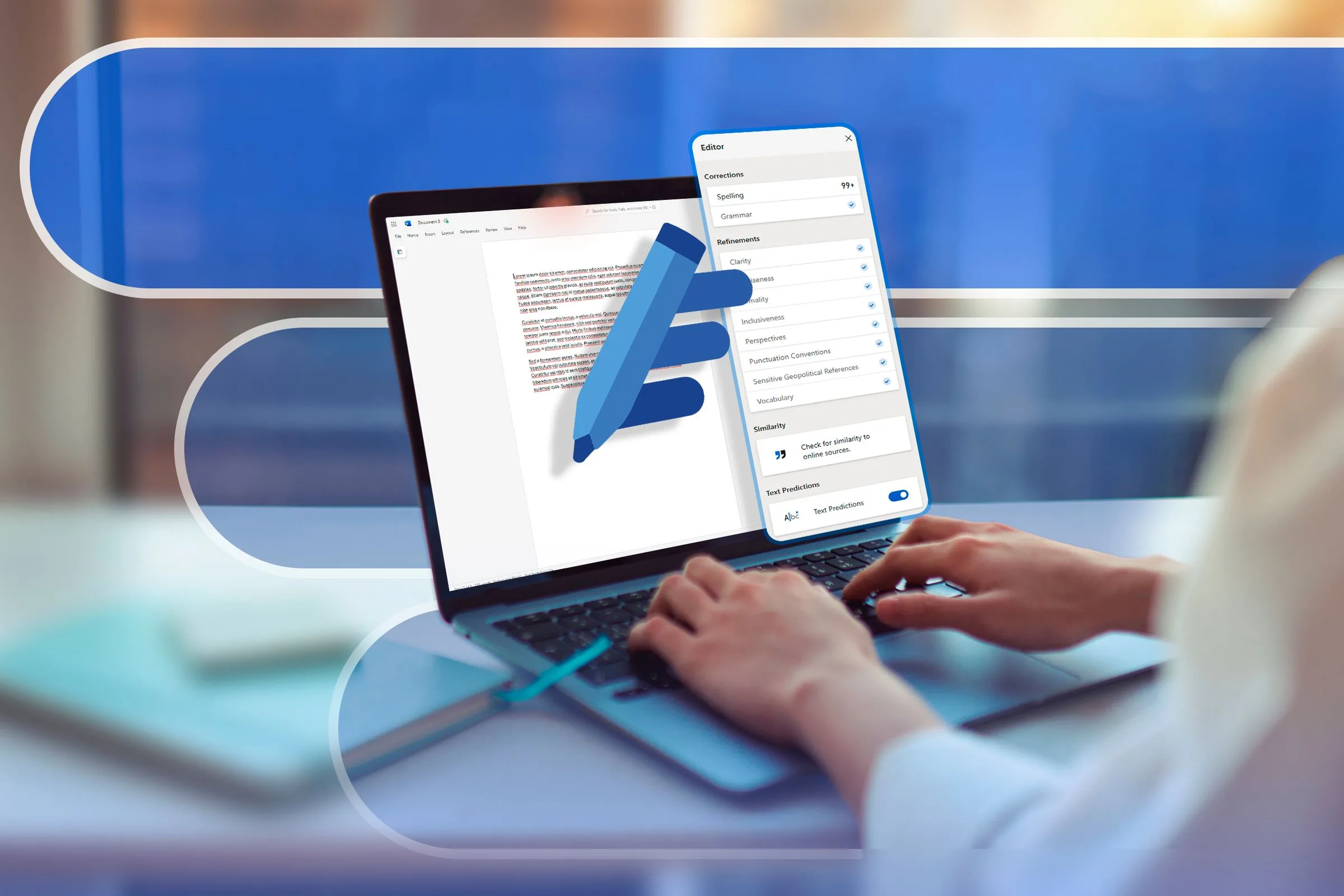 Người dùng đang làm việc trên laptop với giao diện Microsoft Word, minh họa việc soạn thảo tài liệu trước khi lưu thành PDF