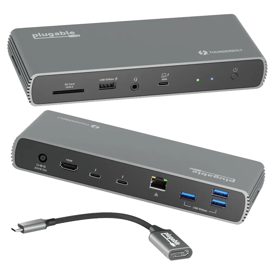 Plugable Thunderbolt 4 USB4 Docking Station màu đen