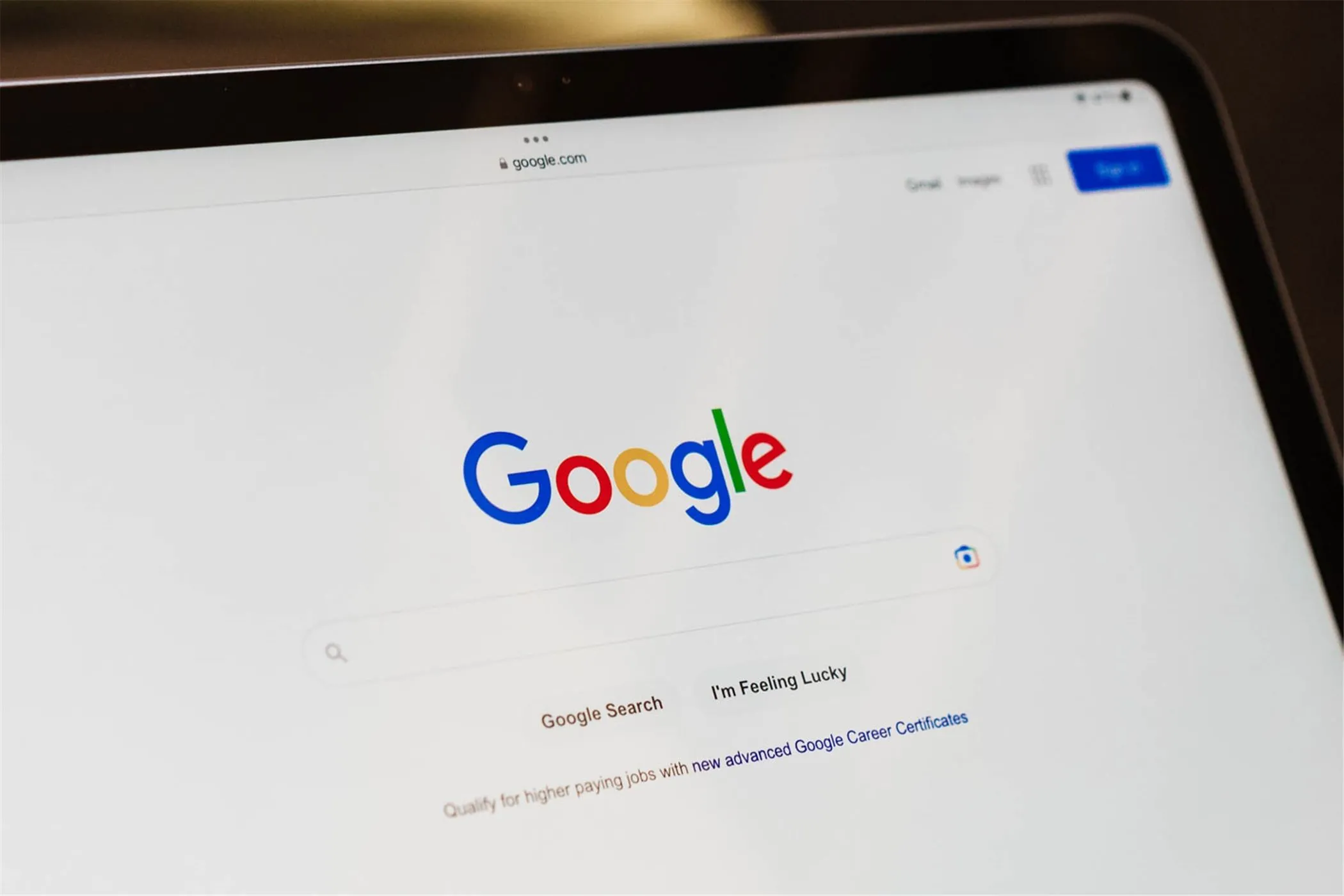 Trang chủ Google. 