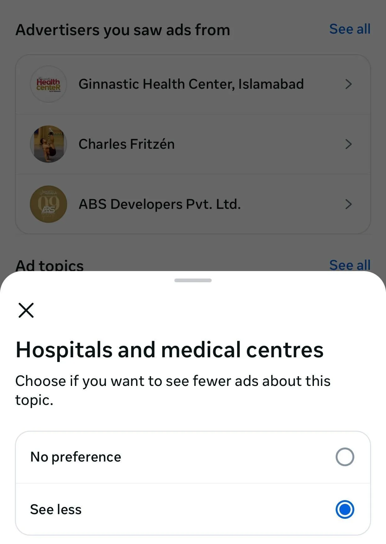 Yêu cầu Facebook hiển thị ít quảng cáo hơn liên quan đến bệnh viện và trung tâm y tế